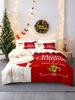 3pcs/set Christmas Reindeer Snowman Bedding Set Includes 1 Duvet Cover And 2 Pillowcases Soft And Skin-Friendly