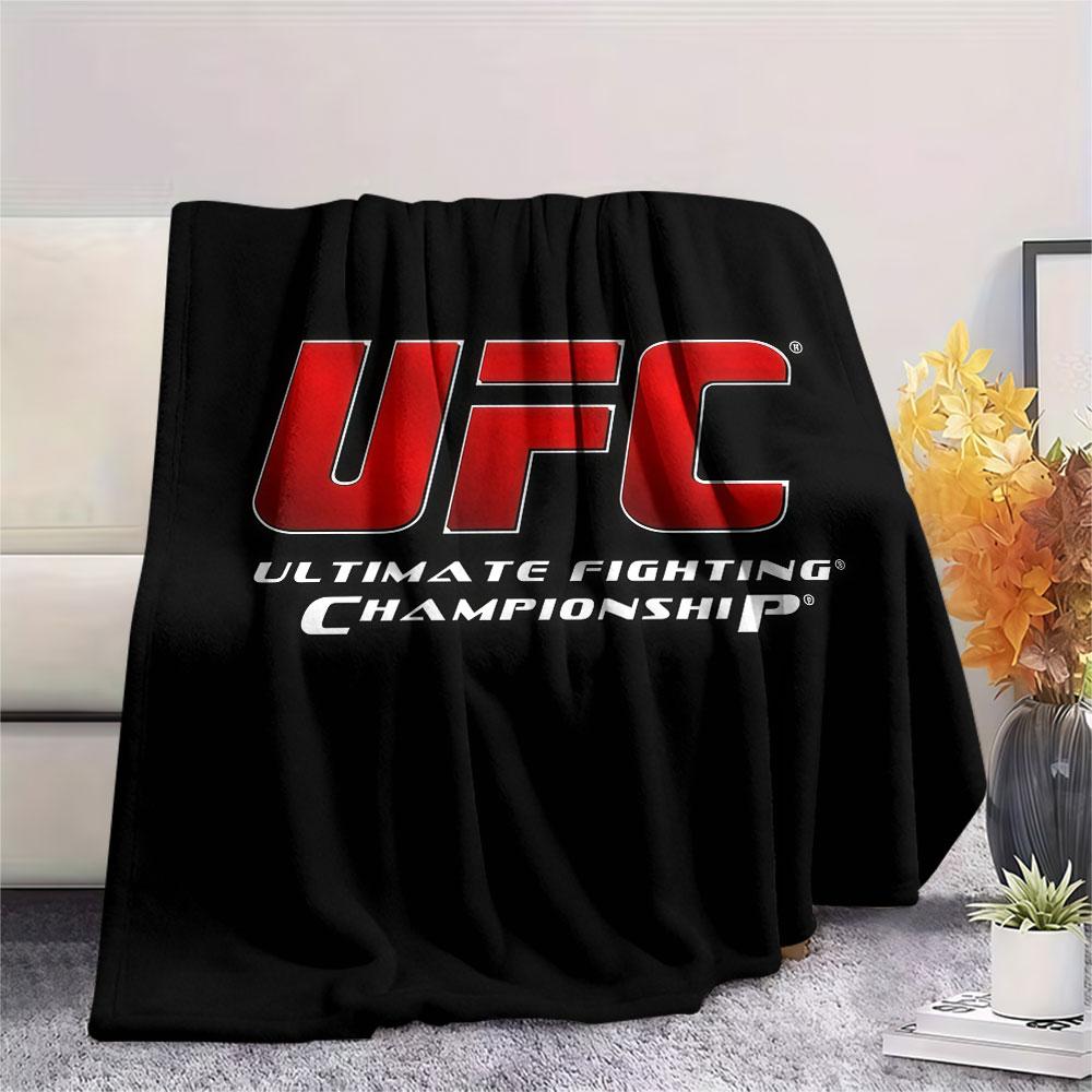 UFC Printed Flannel Blanket, soft throw for bedroom sofa, washable, Christmas present, great gift.