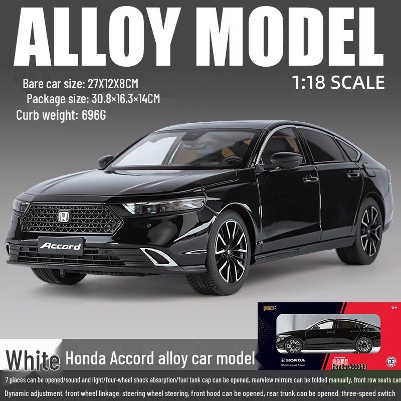 

1:Литая модель автомобиля Honda Accord в масштабе 1:18 со звуковыми и световыми эффектами чёрный