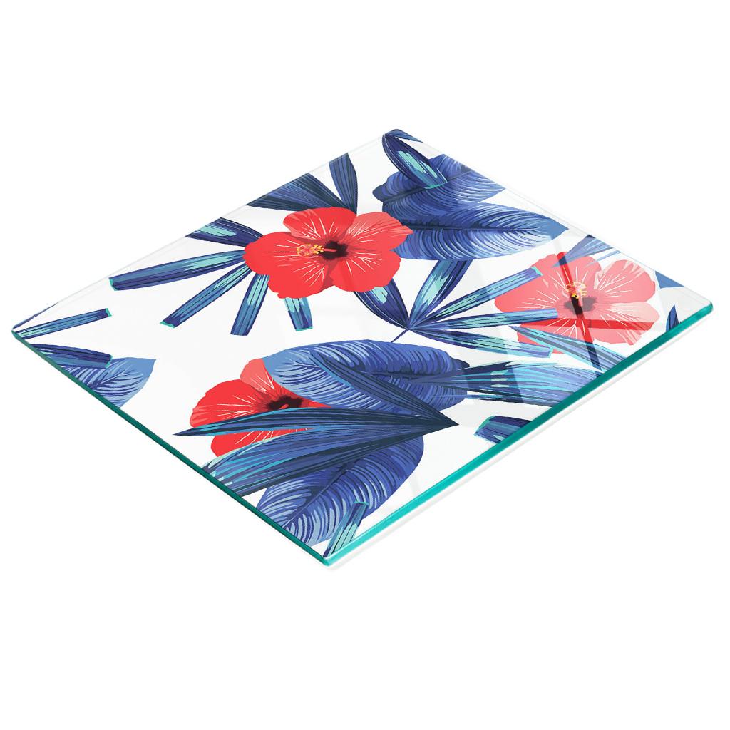 Stylowa I Trwała Deska Szklana Z Nadrukiem Czerwony Hibiskus 60X52 Cm