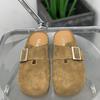 Thick-soled baotou half-towed women wear new muffin versatile in spring and autumn 2025, lazy without heel, little white shoes women