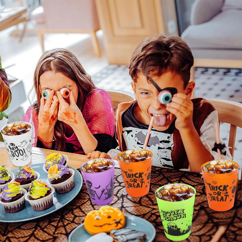 8-24Pcs Halloween Drinking Cups Boo Skull Plastic Juice Cocktail Cup for Halloween Party Home Table Decoration Supplies 5