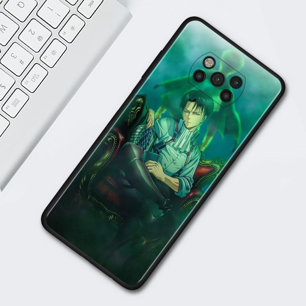 Anime Japanese Attack On Titan Case For Xiaomi Mi Poco X3 M3 Pro X4 NFC F3 GT Pocophone F1 Black TPU Soft Cover Cellphones Capa