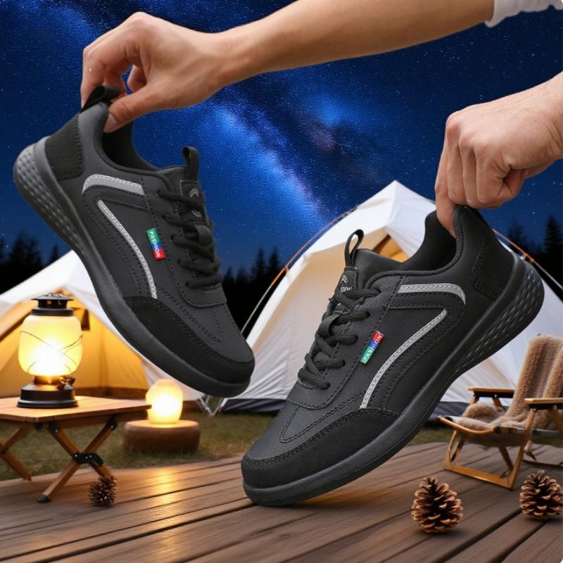 

Thin Breathable Men s Sneakers PU Leather Climbing Footwear Male Outdoor Light Soft Rubber Sole Jogging Trekking Walking Sneaker 39