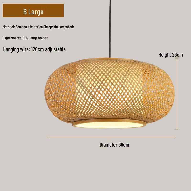 Retro Zen Bamboo Weaving Pendant Lamp for Restaurants & Teahouses