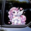 QT2336#15cm Pink Unicorn Waterproof Car Decorative Decal, Suitable for Cars, Laptops, Bumpers, Glass Window Sticker