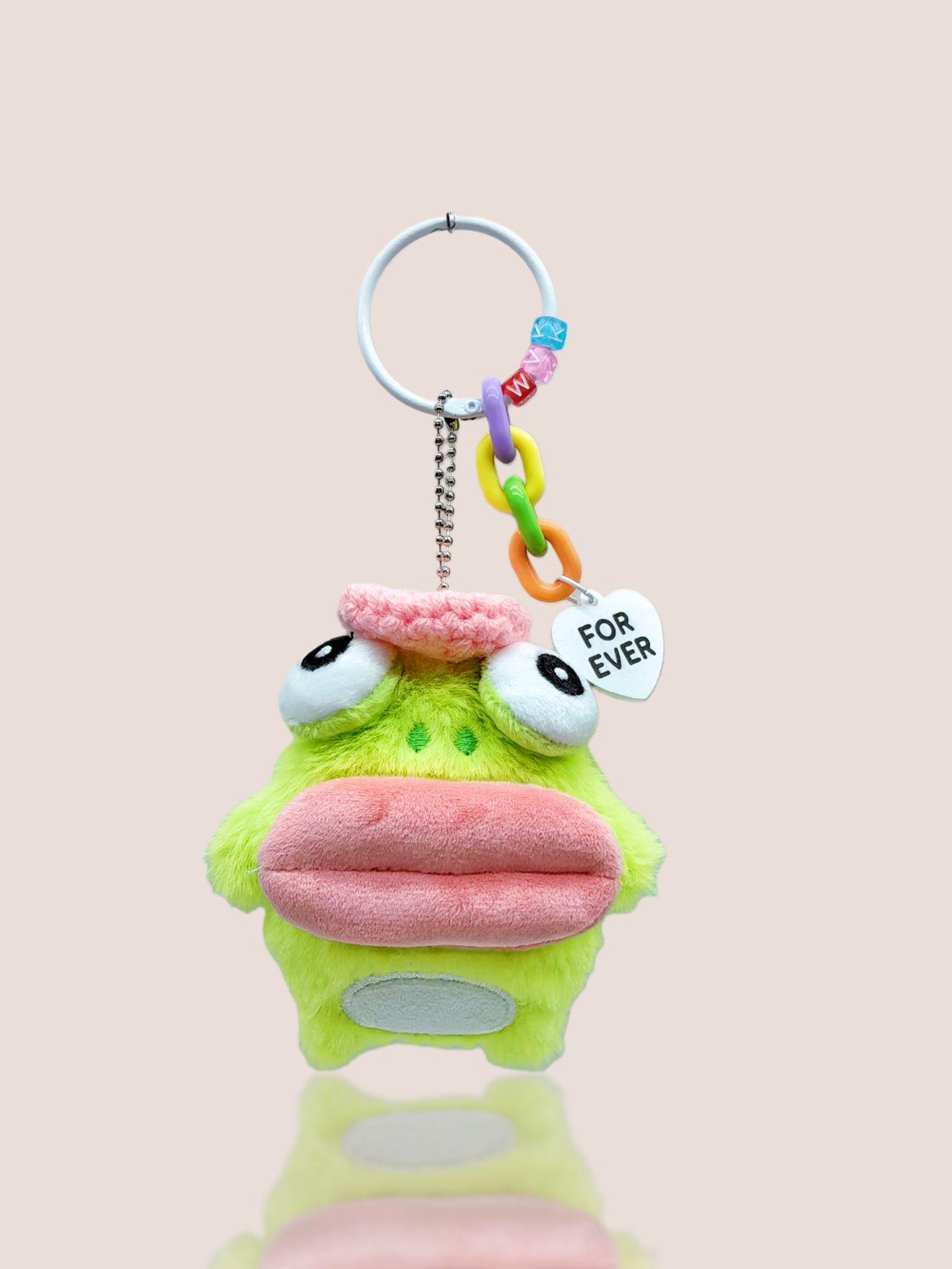 Cartoon Ugly Cute Frog Pendant Doll Funny Big Eyes Sausage Mouth Frog Bag Pendant Keychain