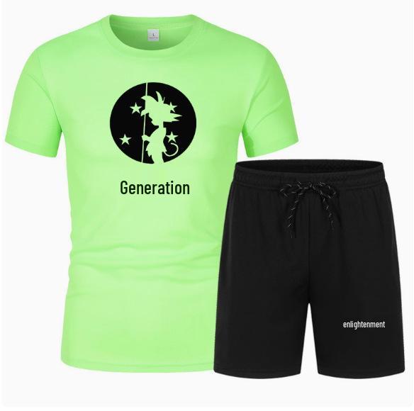 Anime Goku Mesh Sports T-shirt & Shorts Set - Breathable Basketball Uniform