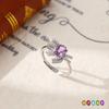 New S925 Whole Body Sterling Silver Natural Stone Bow Does Not Fade Texture Women's Ring Stone 5 * 7 Fashion Retro Jewelry Gift