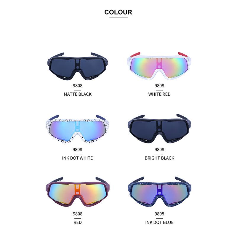Colorful Sports Cycling Glasses Men'S Trendy One-Piece Lenses Shades Outdoor Sports Sunglasses Lady Feeling