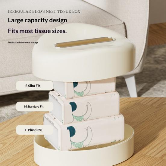 Yousheng Tissue Box Cover Rounded Corners Tissue Box Holder Spring Support Tissue Dispenser for Home Living Room Bedroom Office Use