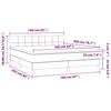 Box Spring Bed with Mattress & LED Dark Brown 160x200 cm Fabric