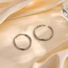Women Girls Dainty 11mm/20mm/25mm/30mm Hoop Earrings, Chic Anti Allergy Simple Round Minimalist Stainless Steel Huggies Earring