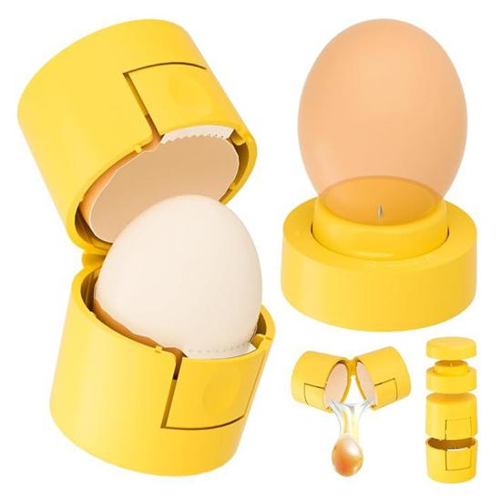 1/2 st Äggskalsöppnare 2-i-1 Hårdkokt Äggskalare Knäckare med Tandad Kniv Och Magnetisk Stans Enkel Skalborttagning Köksredskap