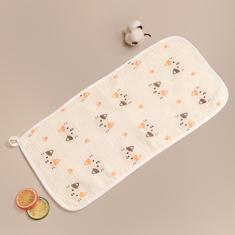 Baby Infant Cotton Wiping Towel Baby Face Towel Washcloths Nursing Towel Saliva Wipe with Cartoon Pattern 25x50cm