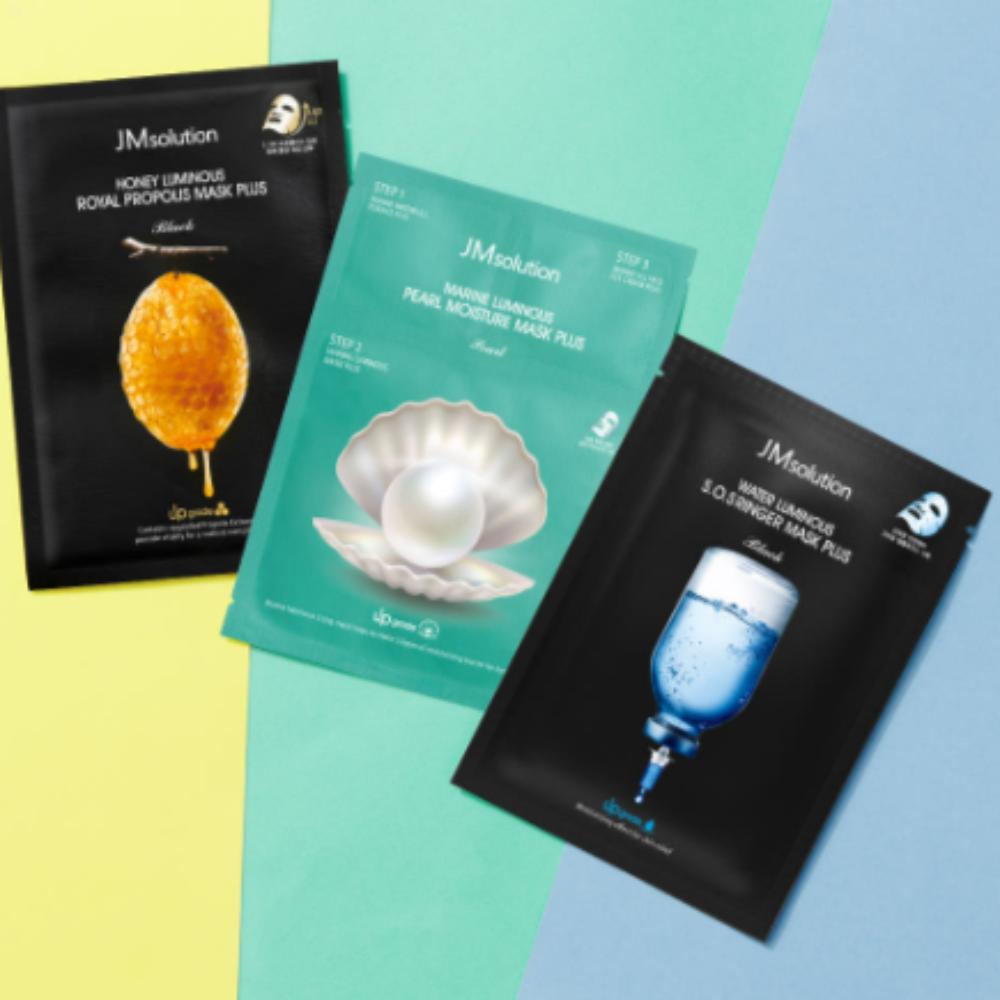 

JMSOLUTION Luminous Mask Plus Special Set (Total 30 Sheets) | Honey Luminous + Water Luminous + Marine Luminous Pearl
