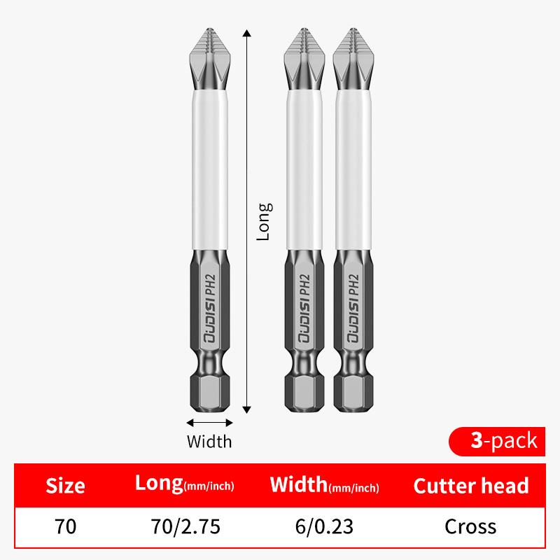 

Бита для ударной отвертки Phillips 70 мм/2,9 дюйма: Идеально подходит для проектов из пластика, дерева и металла дома, в офисе и на заводе!