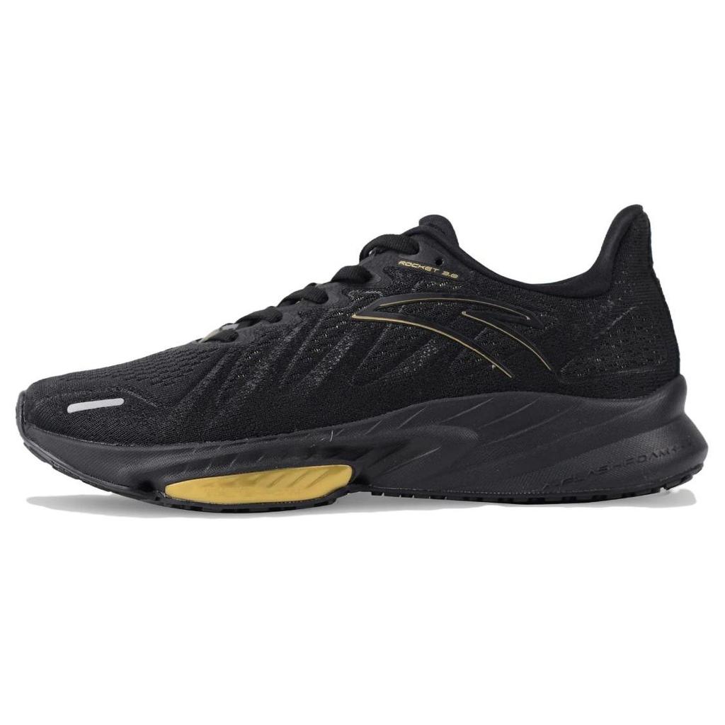 Anta Comfortable Versatile Shock Absorbing Non-Slip Wear-Resistant Waterproof Low-Top Running Shoes Men sneaker Black Gold 112145587-6