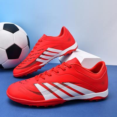Oryginalne Czerwone Buty Piłkarskie dla Nastolatków Męskie Outdoorowe na Trawę Treningowe Buty Piłkarskie dla Mężczyzn Wygodne Antypoślizgowe Trampki Futsalowe Mężczyzna