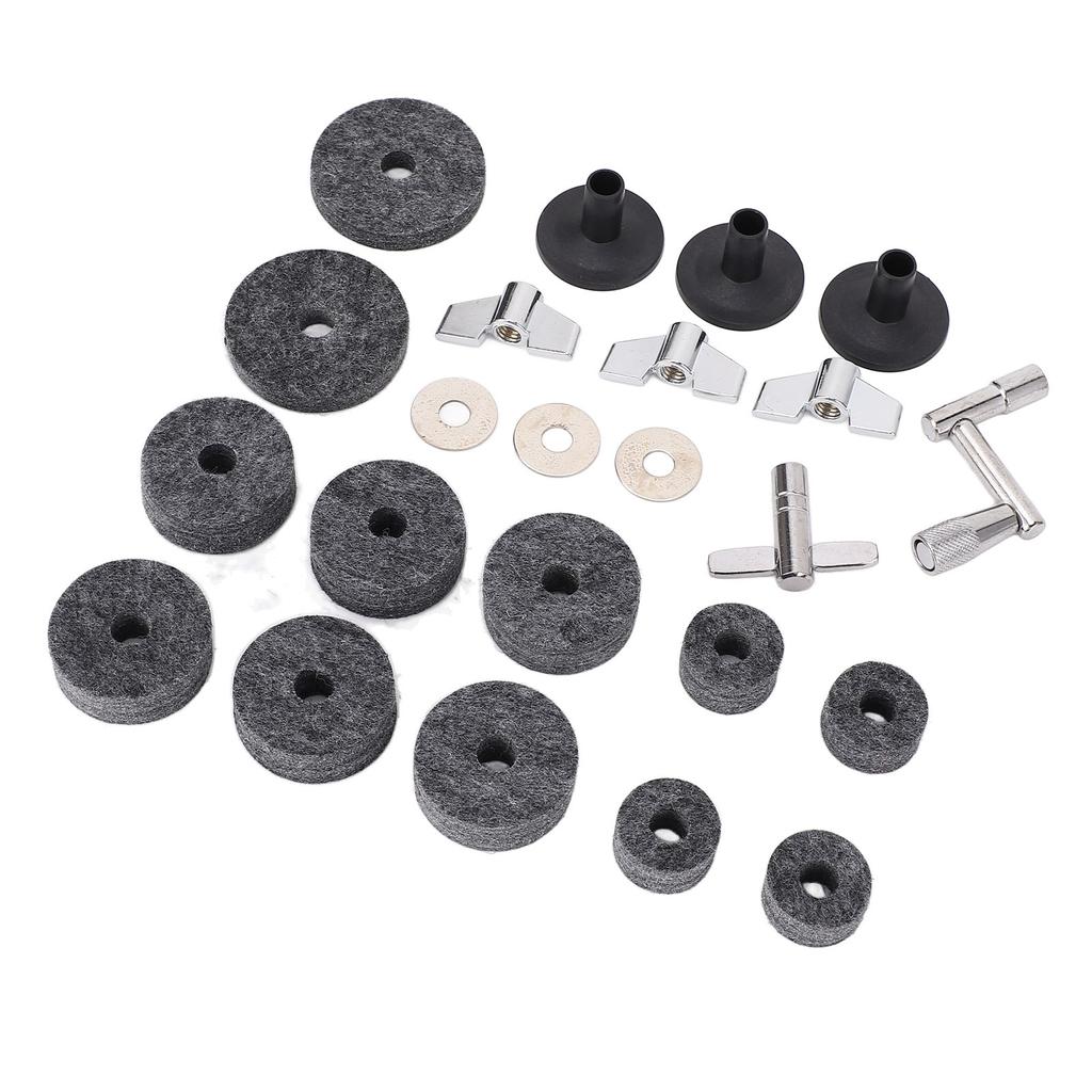 23 Stück Becken Ersatzzubehör Rutschfest 2,5cm 4cm 5cm Filzpads Trommelbecken Hülsen Muttern