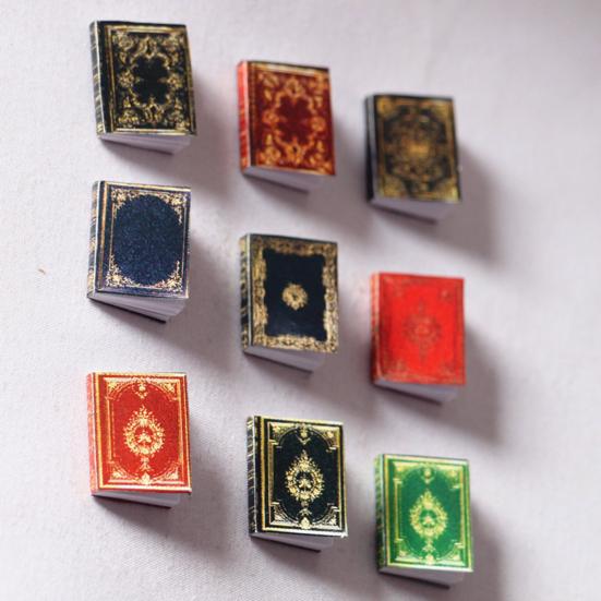 3 Pcs Miniature Books Multi-use Handmade Paper Miniature Books Display for Home