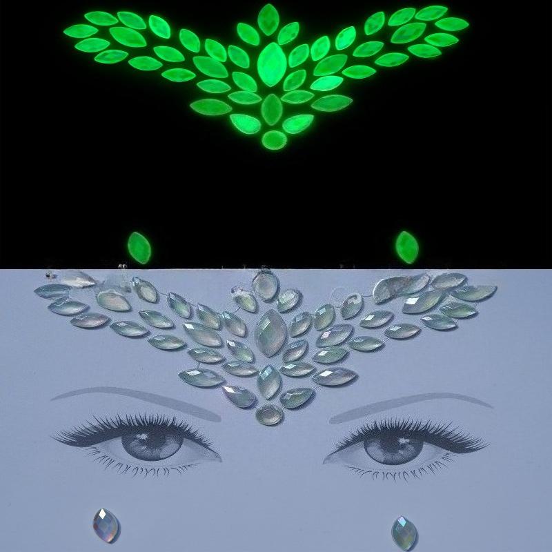 Crystal Tattoo Sticker Glitter Eyeliner Eyebrow Makeup Face Eyes Diamond Temporary Tattoo Rock Rhinestone 3D Eyeliner Stickers