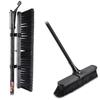 Heavy Duty Multi Surface Push Broom with Steel Handle Cleaning Concrete Brick Wood Stone and More Recycled Bristles