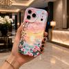 Watercolor Sunset Ocean Rose Wavy Edge Phone Case For iPhone 17 16 15 14 13 12 11 8 7 Plus Pro Max Scenic Soft Back Cover