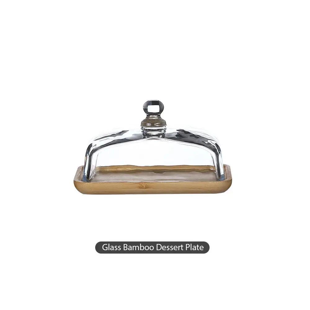 Glass Butter Dish with Lid Crystal Glass Holds Cream Cheese Cubes and Plates of Dishes and Small Fruits 6400₽