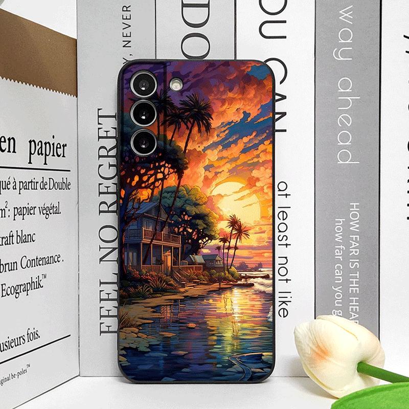 Lustige Kokospalme am Meer Küstenlandschaft Handyhülle für Google Pixel 9A 8 A 7A 6 A 7 PRO 8 9 Pro XL 5G Stoßfest Weiche Hülle