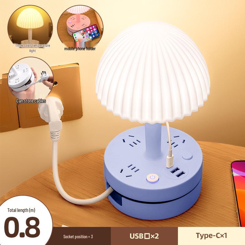 Luxury Glass LED Table Lamp - Eye Protection Night Light for Master Bedroom and Nursery.