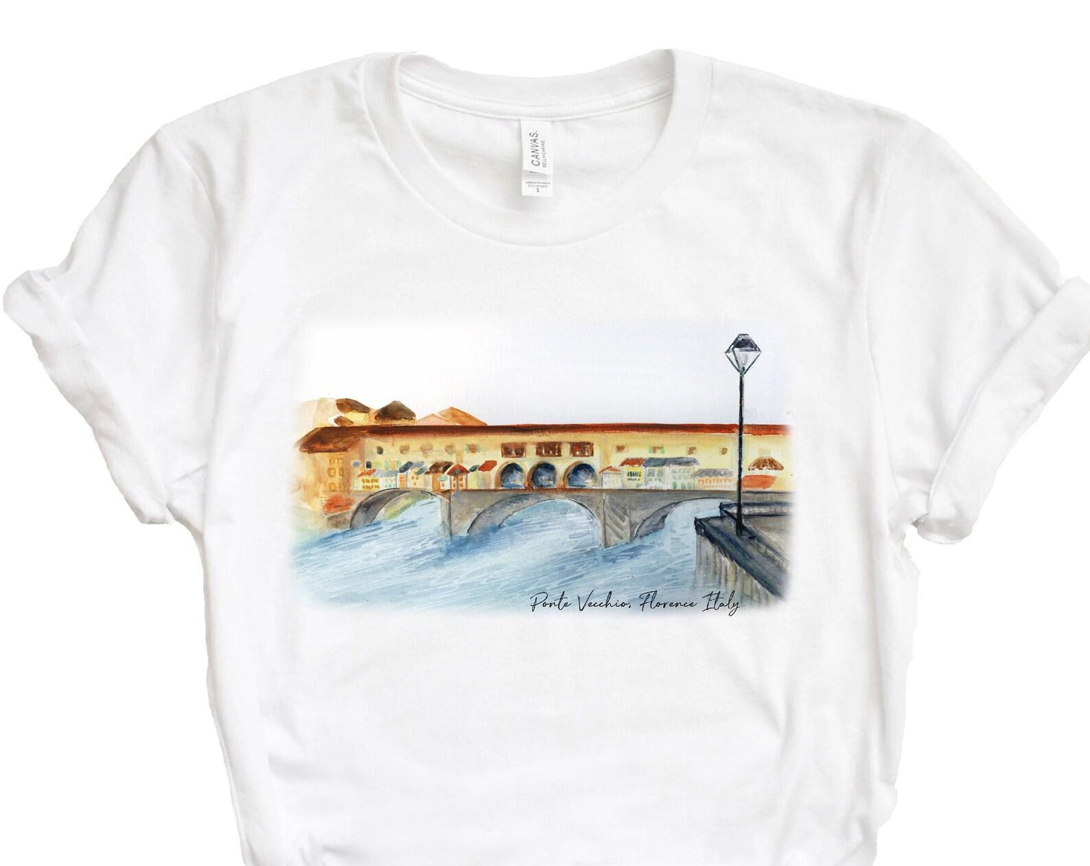 Florence Skyline Shirt, Florence Shirt, Italy Shirt, Florence Italy, Ponte Vecchio, Italian T-Shirt, Italian Tshirt, Vintage Italian Shirt L