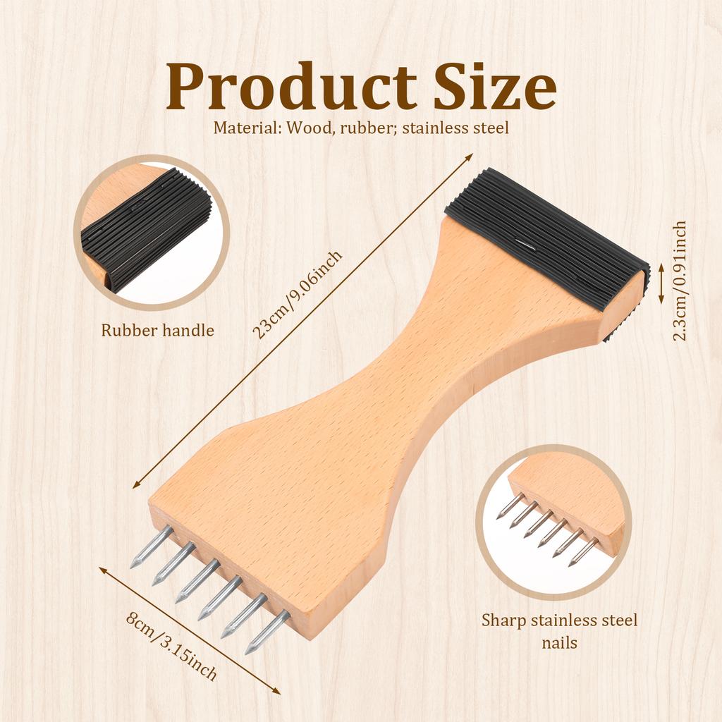 Webbing Upholstery Puller Wooden Webbing Stretcher Puller Six Pin Webbing Stretcher Nonslip Grip Upholstery Tool for Canvas Belt