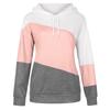 Women's Casual O-Neck Contrast Color Long Sleeve Top Pullover Sweatshir