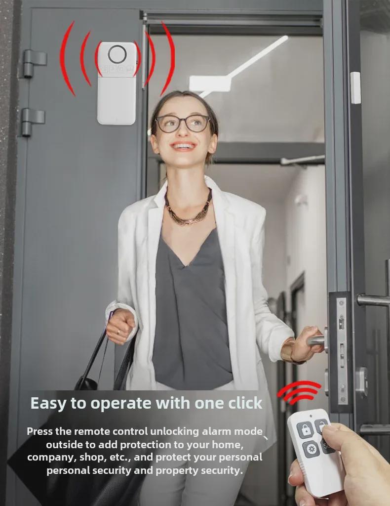 130dB Multi-Function Remote Control Door & Window Magnetic Alarm for Home Security