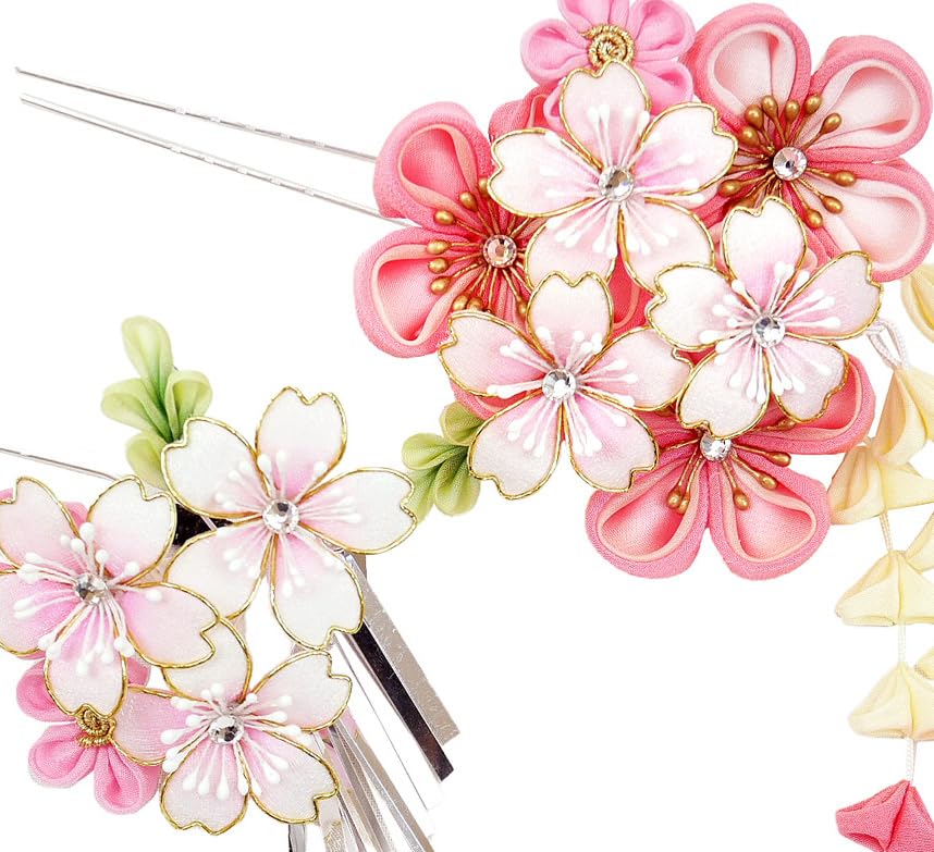 hair accessory set for and other silver leaflet Two-piece furisode, coming-of-age ceremonies, graduations, Shichi-Go-San, Shichi-Go-San occasions.
