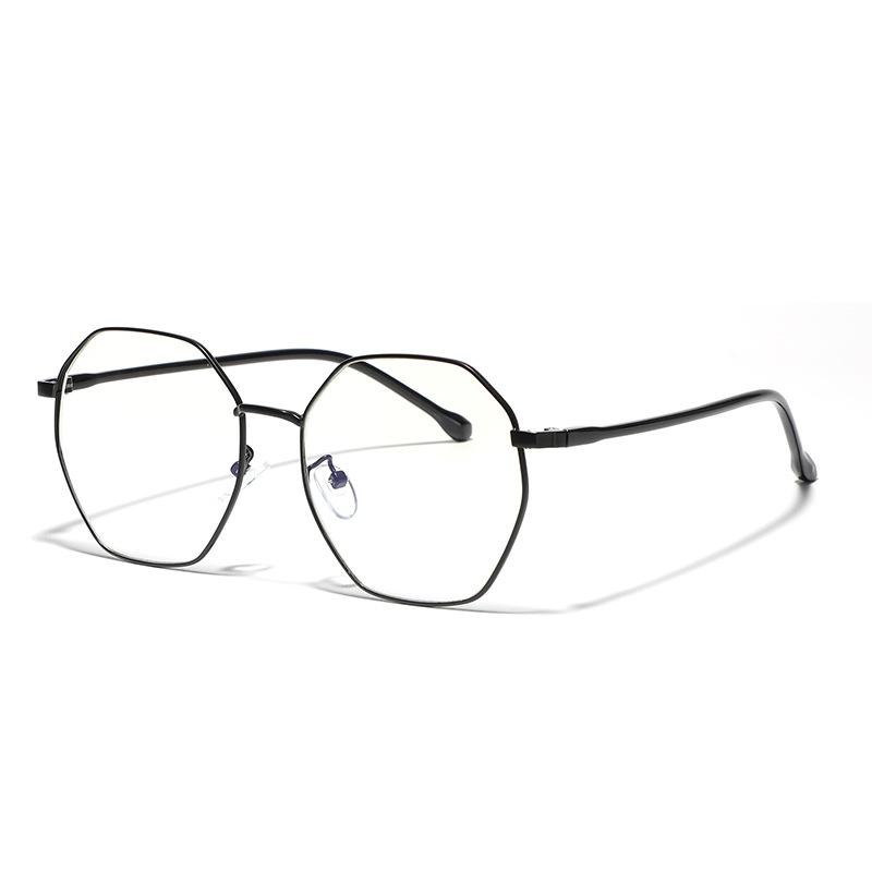 Glasses Metal Flat Glasses Versatile Wind Polygon Frame Plain Glasses Women'S Glasses Men'S