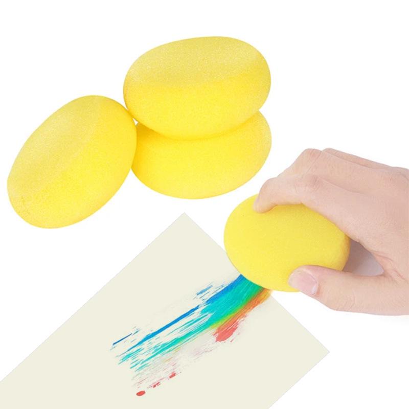 Children's Watercolor Sponge Stamps - Round Absorbent Painting Sponges for Art and Graffiti