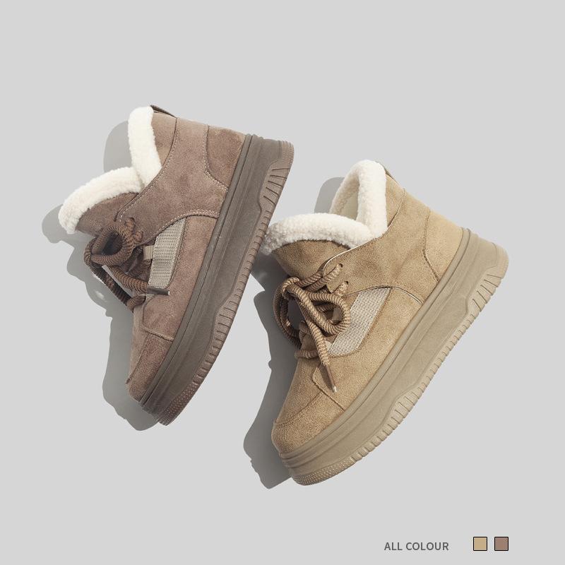 Belle warm casual platform snow boots new winter cotton shoes velvet board shoes sports style