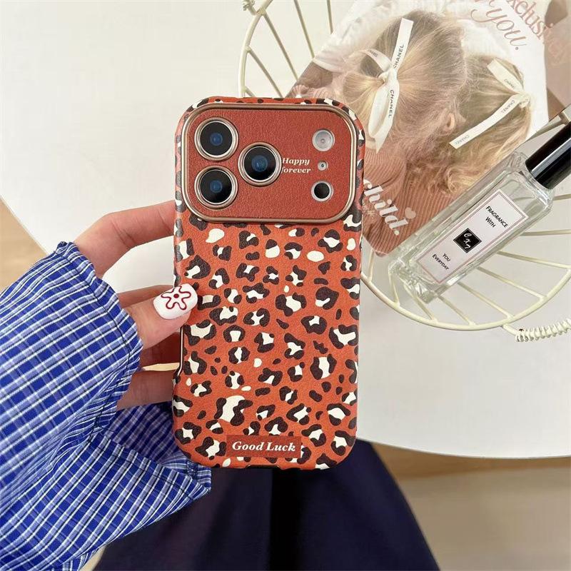 Maillard's new leopard print is suitable for Apple 17ProMax mobile phone case 16Pro large window 14/15 wrist 16PM
