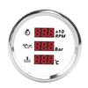52mm Digital Oil Pressure Water Temp Gauge with Backlight 3 In 1 LED Display Tachometer for Boat Yacht RV Truck