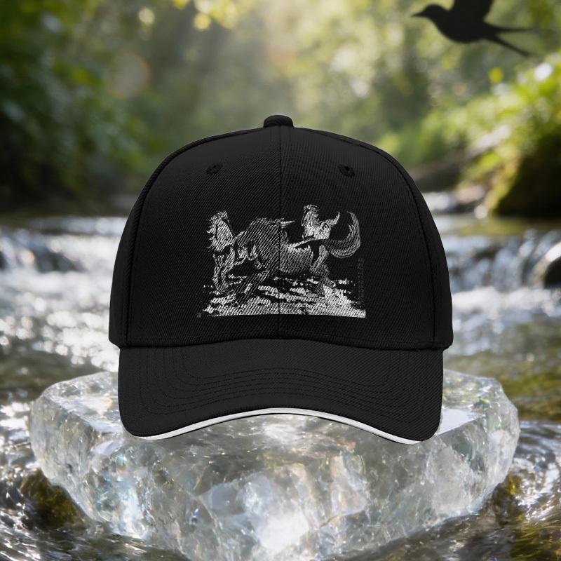 Galloping Horse Ink Wash Cap Adjustable Unisex Baseball Hat with Horse Racing Lightweight Suitable for Travel Parties Birth