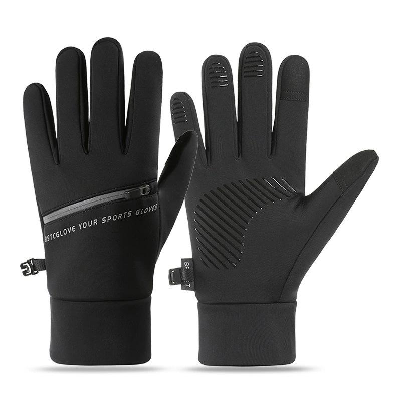 Electric Vehicle Winter Outdoor Men's Fitness Sports Velvet Skiing Touch Screen Autumn and Winter Warm Cycling Gloves Wholesale