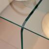 Tempered Clear Bent Glass SideTable, Transparent End Table, Sofa Table