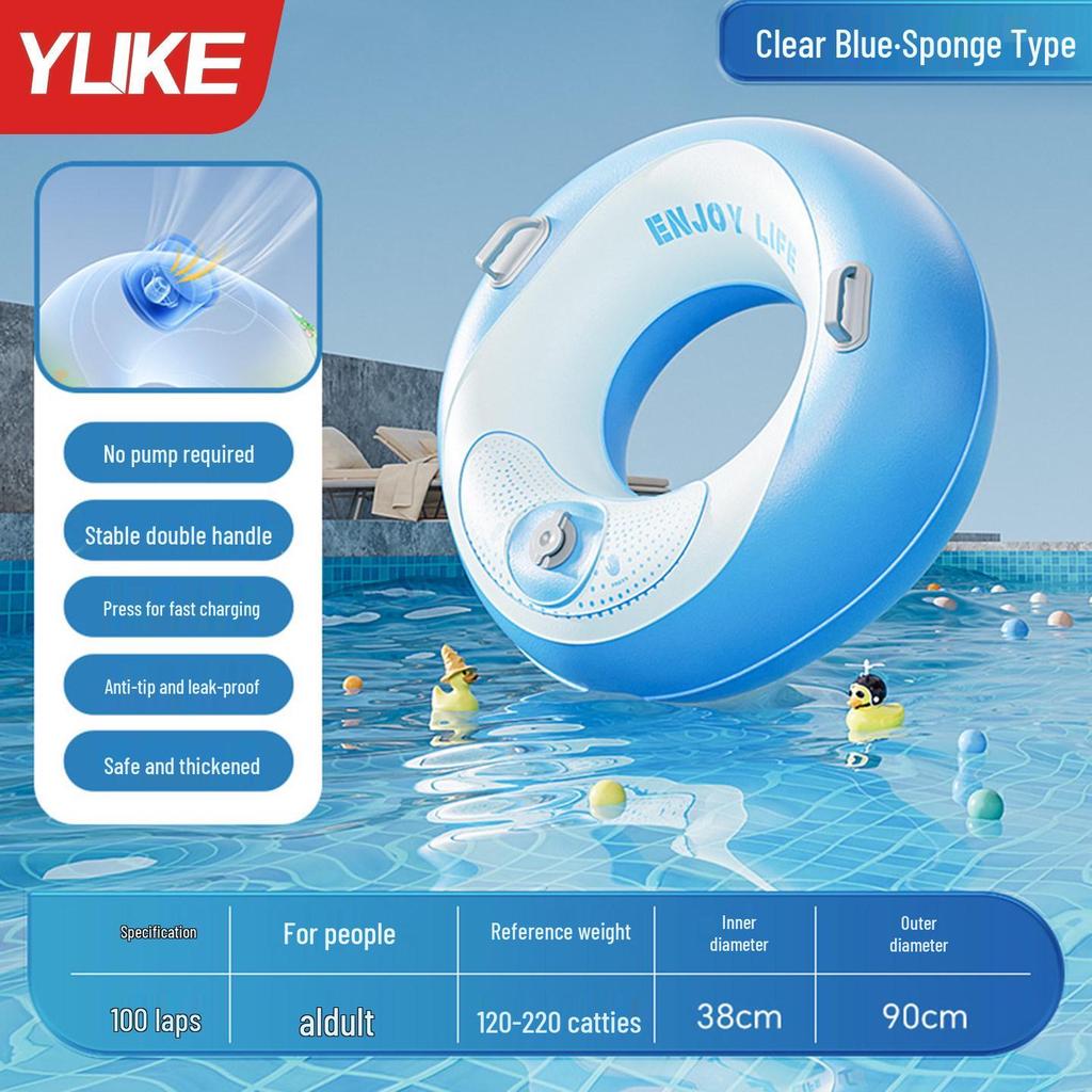Enhanced Anti-Rollover Swim Ring for Adults & Kids, Unisex Lifebuoy, Inflatable Underarm Ring, Portable Swim Gear