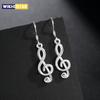Hot 925 Sterling Silver Romantic Music Notation Drop Earrings for Women High Quality Fine Party Brands Jewelry Christmas Gifts