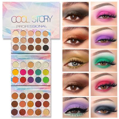 45 Multi-color Book Eyeshadow Pearl Matte Fine Flash Waterproof Portable Folding Stage Daily Makeup