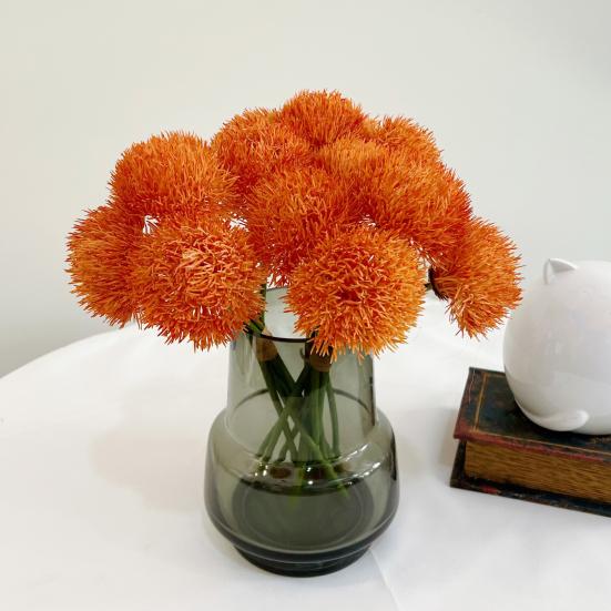 Artificial Dianthus Stem Realistic Fake Green/Orange/Yellow Tricks Plant for Vase Home Office Wedding Decoration Flower Arrangment