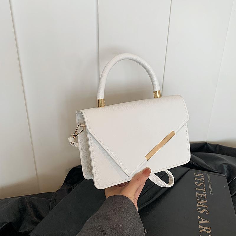 Solid color new autumn and winter retro simple fashion casual contrasting color single shoulder oblique span small square bag