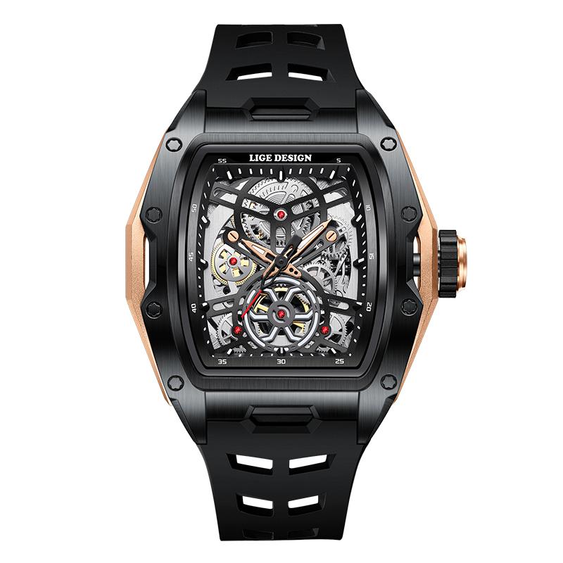 LIGE Men Watches Fashion Creative Mechanical Automatic Watches Luxury 50M Waterproof Luminous Man Watch Business Reloj Hombre